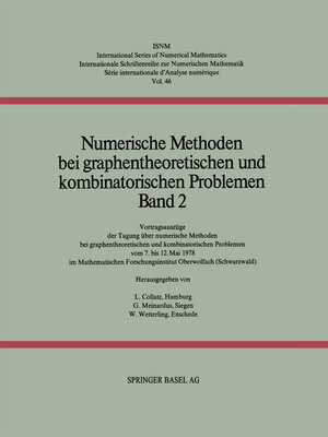 cover image of Numerische Methoden bei graphentheoretischen und kombinatorischen Problemen